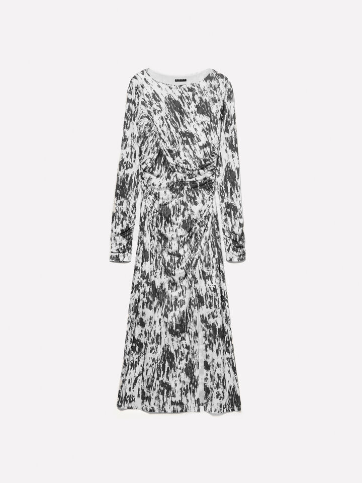 Fitted dress with slit - women's midi dresses - Multi-color | Sisley image number 6
